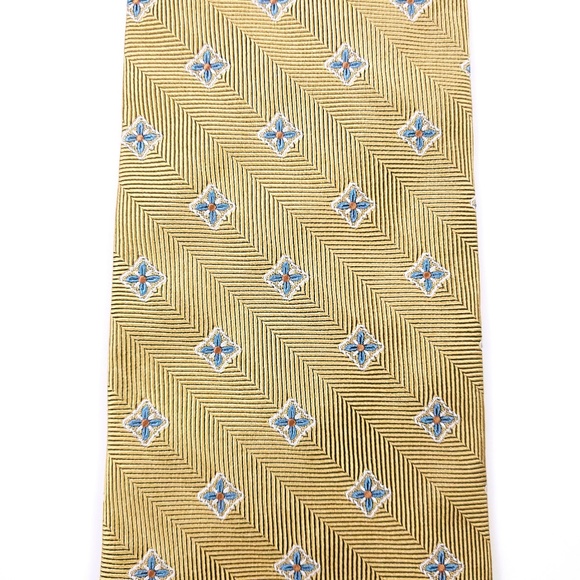 Brooks Brothers Makers Men Tie Pure Silk Geometric - Picture 2 of 6